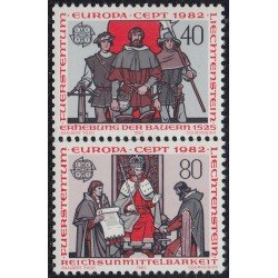 Liechtenstein 732/33 1982 Europa hechos históricos MNH Liechtenstein 732/33 1982 Europa hechos históricos MNH