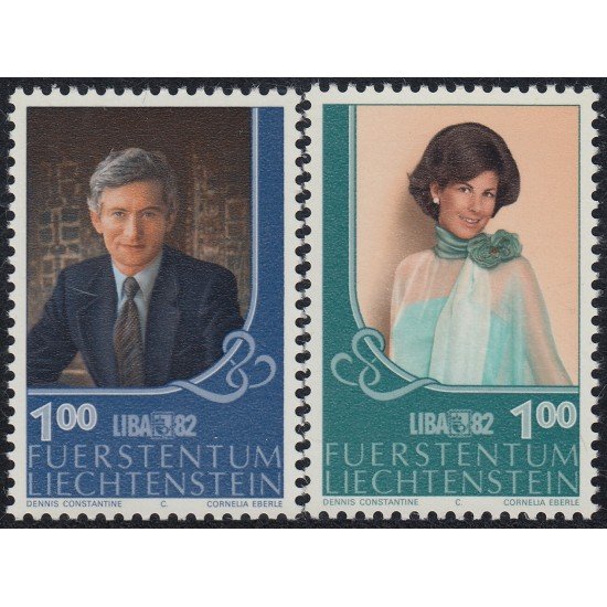 Liechtenstein  738/39 1982 Liba 82 Retratos MNH
