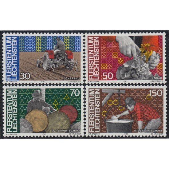 Liechtenstein 743/46 1982 El hombre, trabajo  y economía MNH