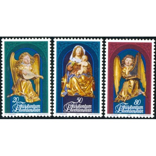 REL/S Liechtenstein 754/56  1982  Navidad esculturas de la catedral de Coire MNH