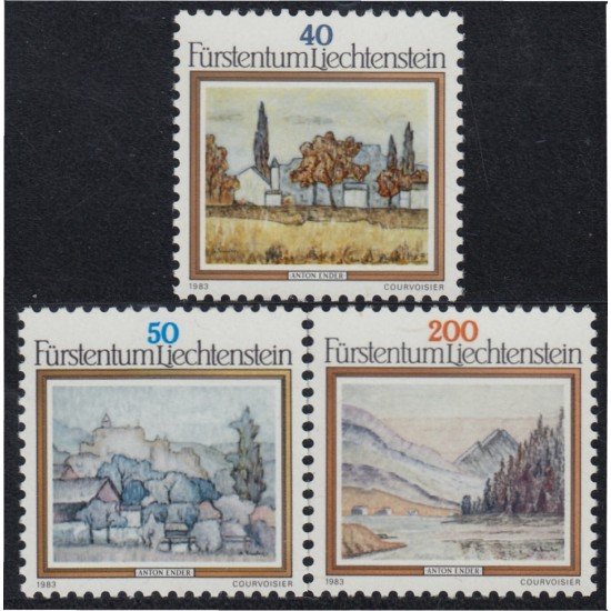 Liechtenstein 762/64 1983 Arte pinturas de Anton EnderMNH