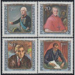 Liechtenstein 780/83 1984 Retratos de visitantes célebres MNH Liechtenstein 780/83 1984 Retratos de visitantes célebres MNH