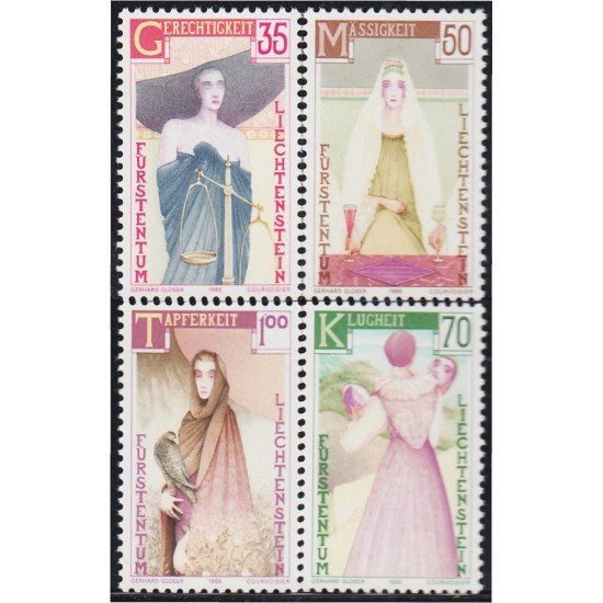 Liechtenstein 812/15 1985 Las cuatro virtudes MNH