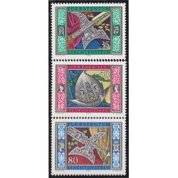 Liechtenstein 831/33 1985 Armas de guardia del príncipe MNH Liechtenstein 831/33 1985 Armas de guardia del príncipe MNH