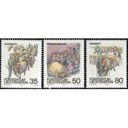 FAU3 Liechtenstein Nº 912/14 1989 Costumbres de otoño Lujo FAU3 Liechtenstein Nº 912/14 1989 Costumbres de otoño Lujo