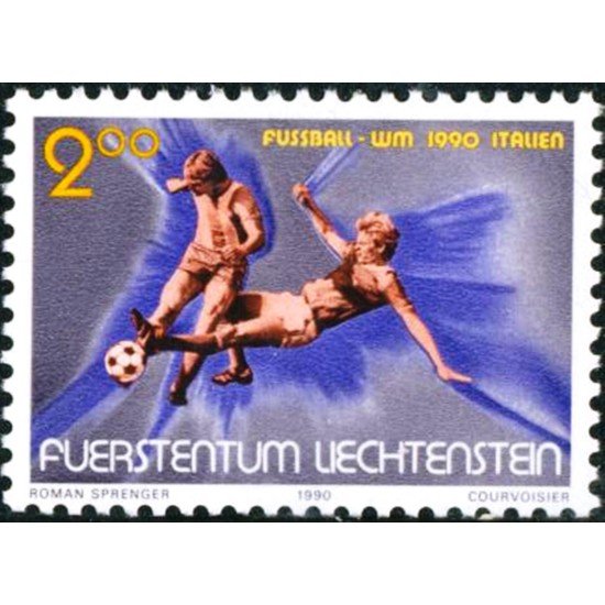 DEP4/S Liechtenstein  Nº 928  1990 Mundial de fútbol Italia