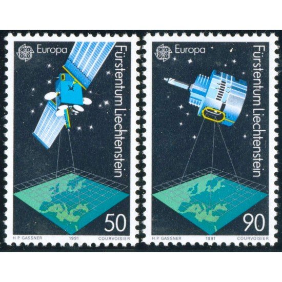 Liechtenstein  952/53 1991 Europa y el espacio MNH