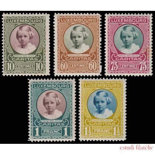 Luxemburgo 209/13 1928 Obras sociales Princesa María Adelaida MNH