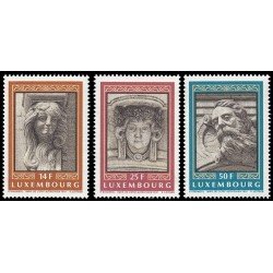 Luxemburgo 1227/29 1991 Detalles arquitectónicos Máscaras MNH Luxemburgo 1227/29 1991 Detalles arquitectónicos Máscaras MNH