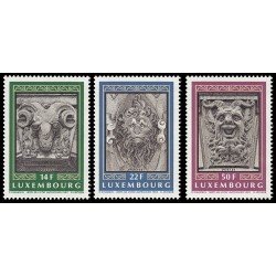 Luxemburgo 1249/51 1992 Detalles arquitectónicos Máscaras MNH Luxemburgo 1249/51 1992 Detalles arquitectónicos Máscaras MNH