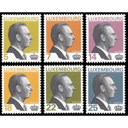Luxemburgo 1260/65 1993 Serie Efigie del Gran Duque Juan MNH Luxemburgo 1260/65 1993 Serie Efigie del Gran Duque Juan MNH