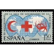 España Spain 1925 1969 L Aniversario de la Liga de Sociedades de  Cruz Roja MNH