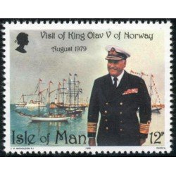 BA2/S Man (isla de) Nº 165 1980 Visita de Olav V de Noruega Lujo BA2/S Man (isla de) Nº 165 1980 Visita de Olav V de Noruega Lujo
