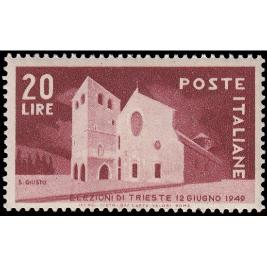 Italia Italy 544 1949 Elecciones de Trieste Catedral MNH Italia Italy 544 1949 Elecciones de Trieste Catedral MNH