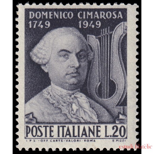 Italia Usado 553 1949 Bicentenario del compositor D. Cimarosa MNH