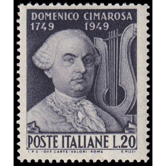 Italia Usado 553 1949 Bicentenario del compositor D. Cimarosa MNH