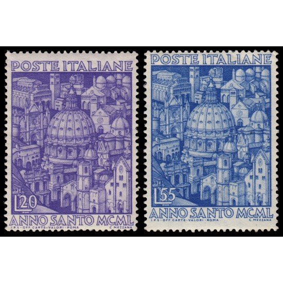Italia Italy 558/59 1950 Año santo Iglesias de Roma MNH