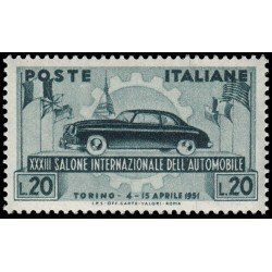 Italia Italy 593 1951 33º Salón internacional del automóvil MNH Italia Italy 593 1951 33º Salón internacional del automóvil MNH