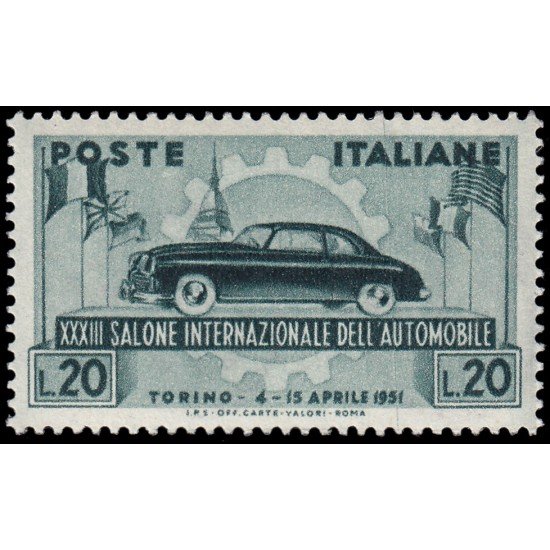Italia Italy 593 1951 33º Salón internacional del automóvil MNH