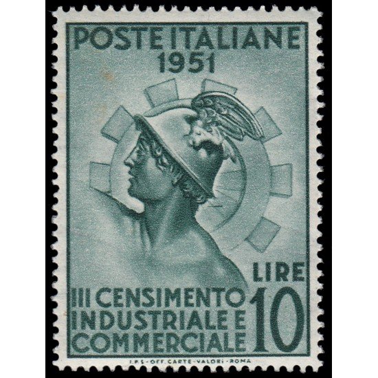 Italia Italy 613 1951 3er Censo industrial y comercial MNH