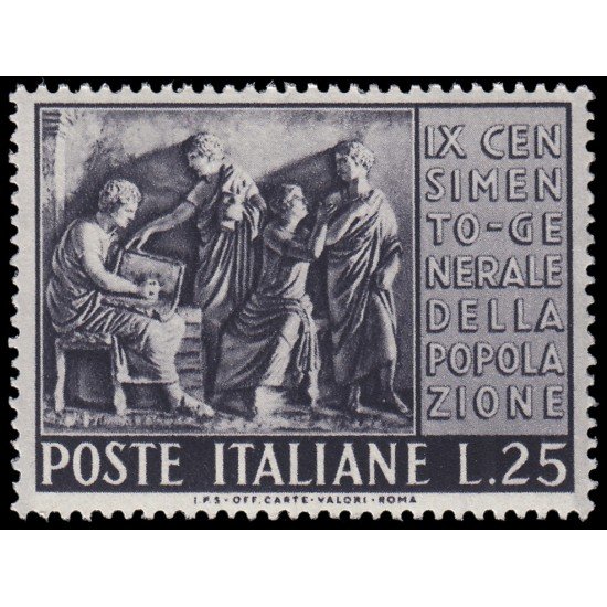 Italia Italy 614 1951 9º Censo de la población Escultura MNH