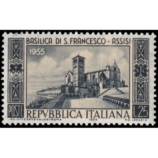 Italia Italy 696 1955 7 Centenario de la basílica de San Francisco de Asís MNH Italia Italy 696 1955 7 Centenario de la basílica de San Francisco de Asís MNH
