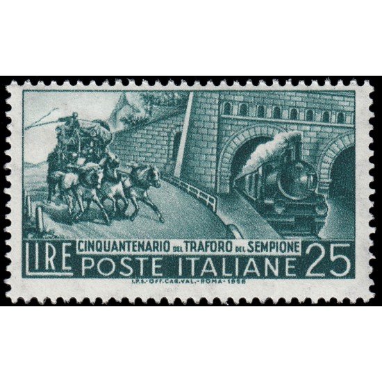 Italia Italy 724 1956 50 Aniv. del tunel de Simplon MNH