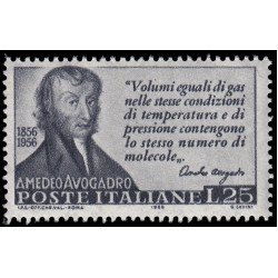 Italia Italy 730 1956 Centenario de la muerte del físico A. Avogadro MNH Italia Italy 730 1956 Centenario de la muerte del físico A. Avogadro MNH
