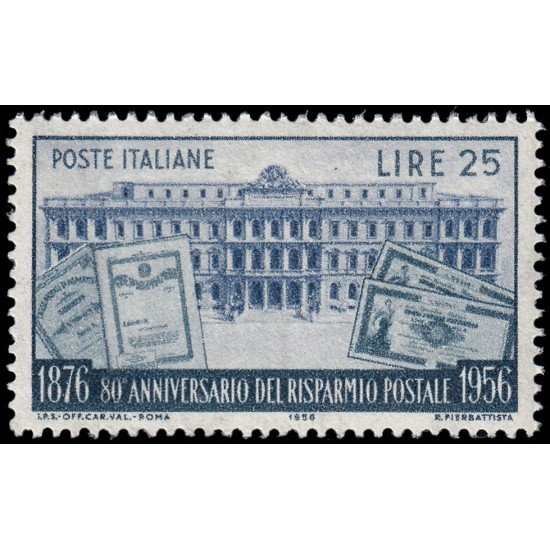 Italia Italy 736 1956 80 Aniv. de la Caja de ahorros postal MNH