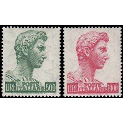 Italia Italy 738/39 1957 San Jorge Fragmento de la estatua de Donatello MNH Italia Italy 738/39 1957 San Jorge Fragmento de la estatua de Donatello MNH