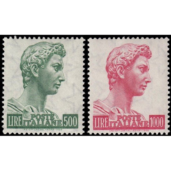 Italia Italy 738/39 1957 San Jorge Fragmento de la estatua de Donatello MNH
