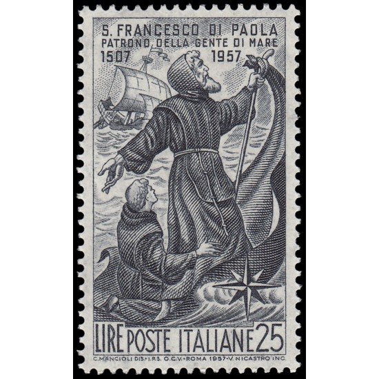 Italia Italy 752 1957 450 Aniv. de la muerte de Francisco de Paula MNH