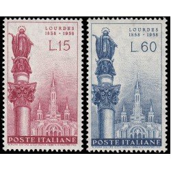 REL Italia Italy 754/55 1958 Cenenario de las apariciones de Lourdes MNH REL Italia Italy 754/55 1958 Cenenario de las apariciones de Lourdes MNH
