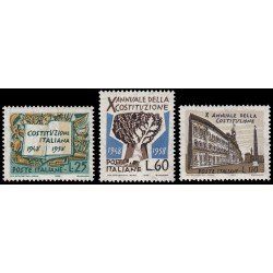 Italia Italy 756/58 1958 10 Aniv. Constitución MNH Italia Italy 756/58 1958 10 Aniv. Constitución MNH