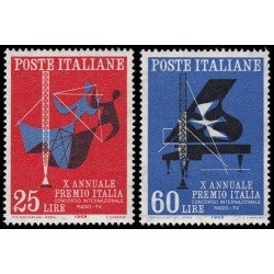 Italia Italy 776/77 1958 10 Aniv. del premio internacional de radio-TV MNH Italia Italy 776/77 1958 10 Aniv. del premio internacional de radio-TV MNH