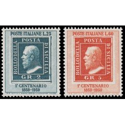 Italia Italy 778/79 1959 Centenario del sello de Sicilia MNH Italia Italy 778/79 1959 Centenario del sello de Sicilia MNH