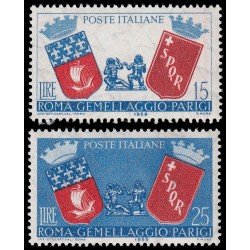Italia Italy 783/84 1959 Hermanamiento Roma/París Escudos MNH Italia Italy 783/84 1959 Hermanamiento Roma/París Escudos MNH