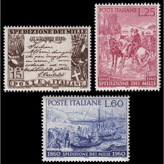 Italia Italy 809/11 1960 Centenario de la expedición de Los Mil MNH