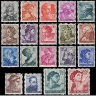 Italia Italy 826/44 1961 Serie obras de Miguel Angel MNH