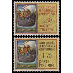 Italia Italy 850/51 1961 19º Centenario de la llegada de San Pablo a Roma MNH Italia Italy 850/51 1961 19º Centenario de la llegada de San Pablo a Roma MNH