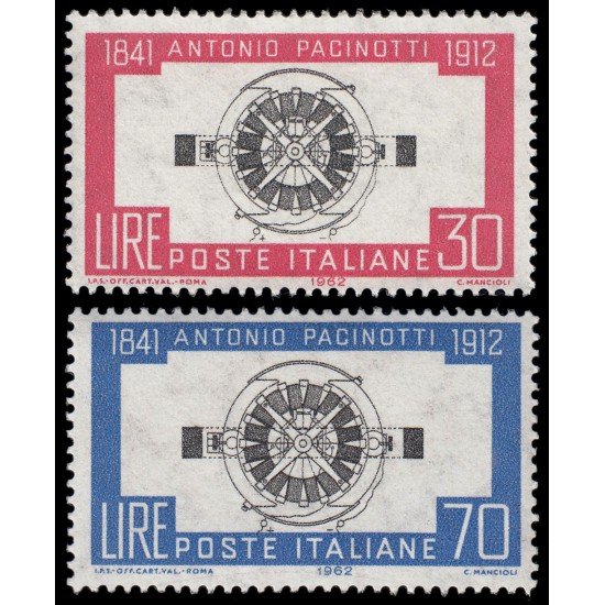 Italia Italy 864/65 1962 50º Aniv. de la muerte del físico A. Pacionotti MNH