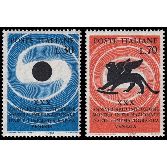 Italia Italy 871/72 1962 30º Aniv. Festival de cine de Venecia MNH Italia Italy 871/72 1962 30º Aniv. Festival de cine de Venecia MNH