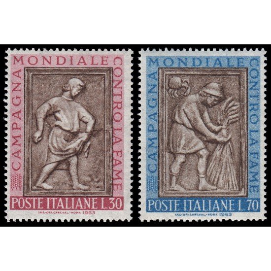 Italia Italy 884/85 1963 Campaña mundial contra el hambre MNH