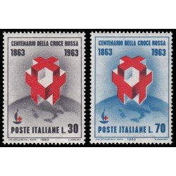 Italia Italy 889/90 1963 Centenario de la Cruz Roja internacional MNH Italia Italy 889/90 1963 Centenario de la Cruz Roja internacional MNH