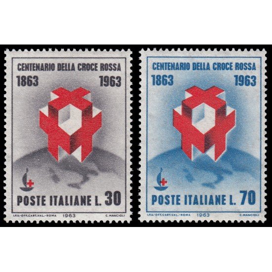 Italia Italy 889/90 1963 Centenario de la Cruz Roja internacional MNH