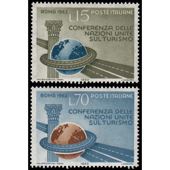 Italia Italy 891/92 1963 Conferencia de la ONU sobre el turismo en Roma MNH