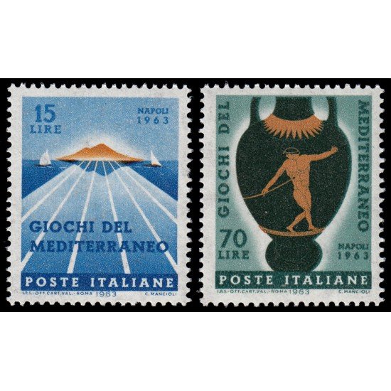 Italia Italy 893/94 1963 Juegos deportivos del Mediterráneo en Nápoles MNH