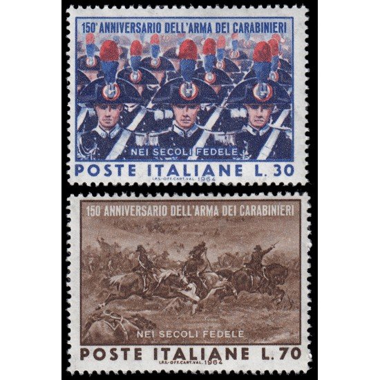 MI1 Italia Italy  904/05 1964 150º Aniv. del cuerpo de carabineros MNH