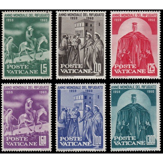 Vaticano 293/98 1960 Año mundial del refugiado MNH Vaticano 293/98 1960 Año mundial del refugiado MNH