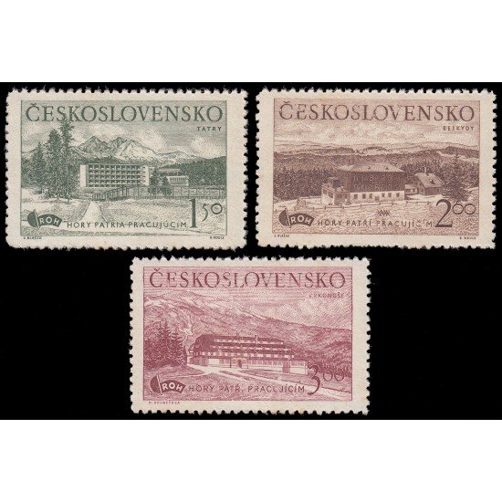 Checoslovaquia Czechoslovakia 570/72 1951 Cuidado de los trabajadores - Recreación ROH MH Checoslovaquia Czechoslovakia 570/72 1951 Cuidado de los trabajadores - Recreación ROH MH